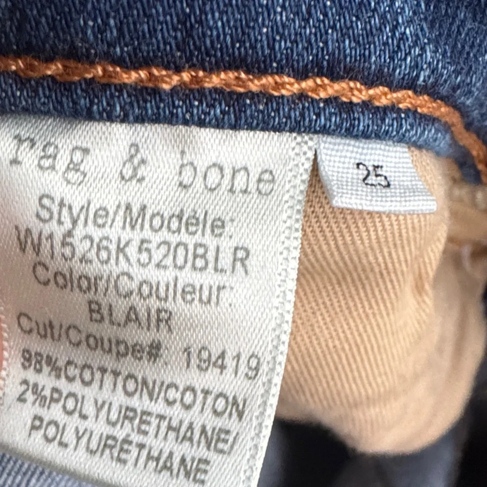 Rag & Bone Dark Blue Skinny Ankle Jeans Size 25